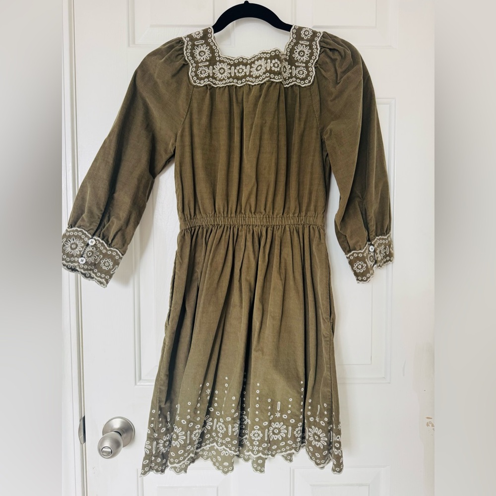 Madewell olive corduroy XXS dress.